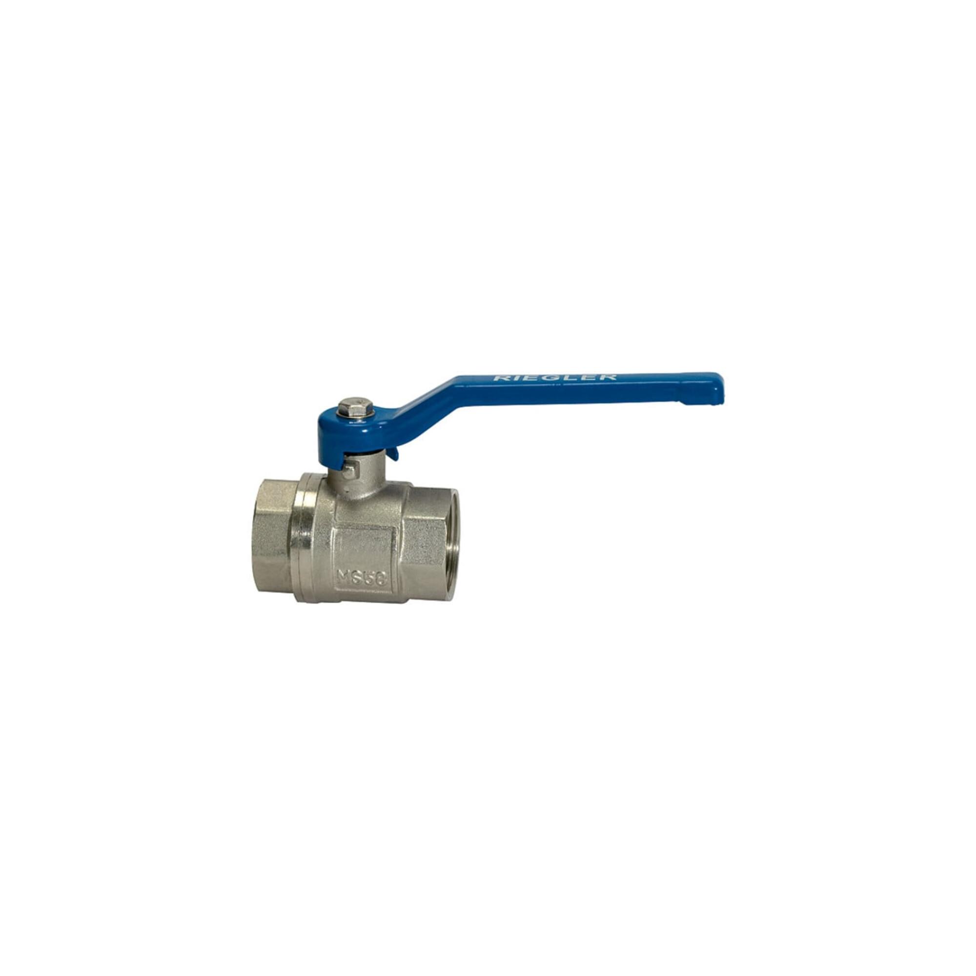 Riegler Kugelhahn »valve line«, Handhebel blau, MS vern., IG/IG, G 1 (334.06-E)