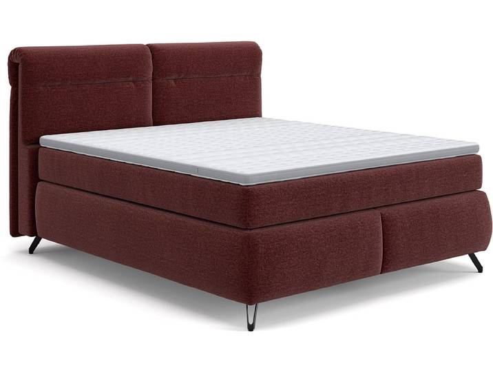 Boxspringbett SWISS HOME STYLE AMBER bordeau 160x200cm fest