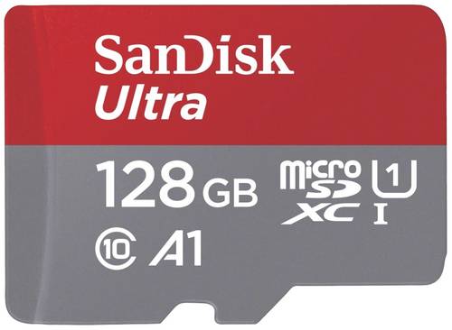 SanDisk microSDXC Ultra 128GB (A1/UHS-I/Cl.10/140MB/s) + Adapter "Mobile" microSDXC-Karte 128GB A1 Application Performance Class