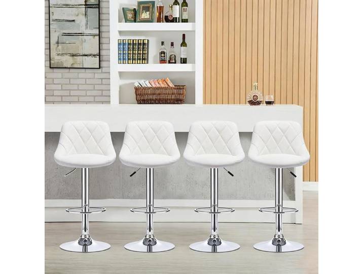 SUPFINE 4PCS Tabourets de Bar Scandinave Repose-Pieds Capacité de Charge Maximale 130 kg Chaise de Cuisine Réglables en Hauteur