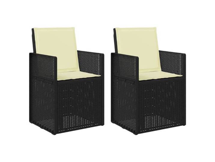NEUF Chaises de terrasse - Chaises de jardin salle à manger - 2 pcs - Anthracite et crème - PP - 53 x 47 x 88.5 cm 297932