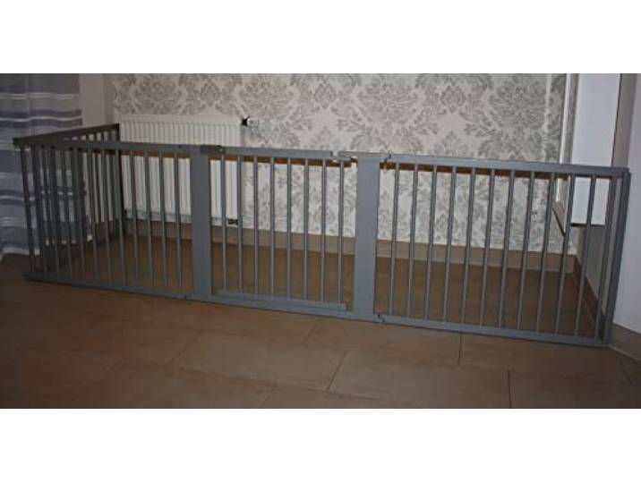 Schutzgitter Absperrgitter Türgitter Treppenschutzgitter 117 bis 363 cm grau (363cm)