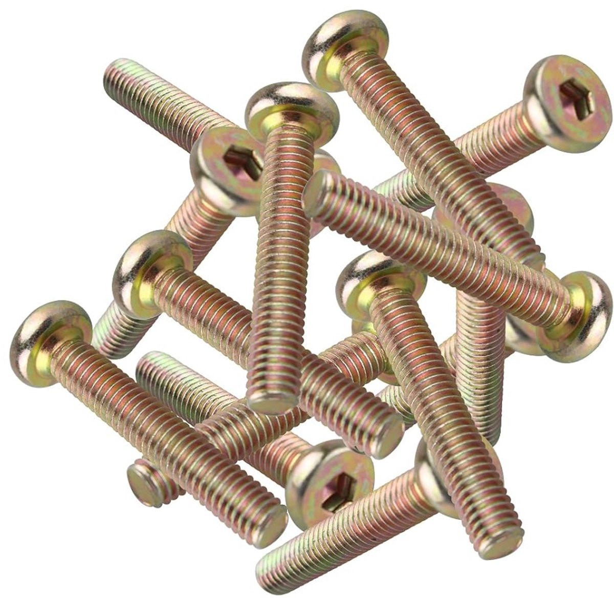 20 stuks M6 zeskant platte kopschroeven voor meubels, 35 mm