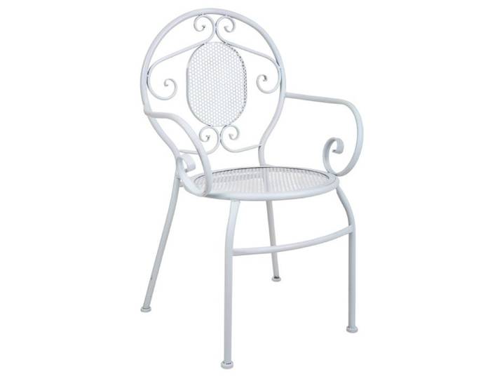 Fauteuil en fer forgé blanc 58x54x88h