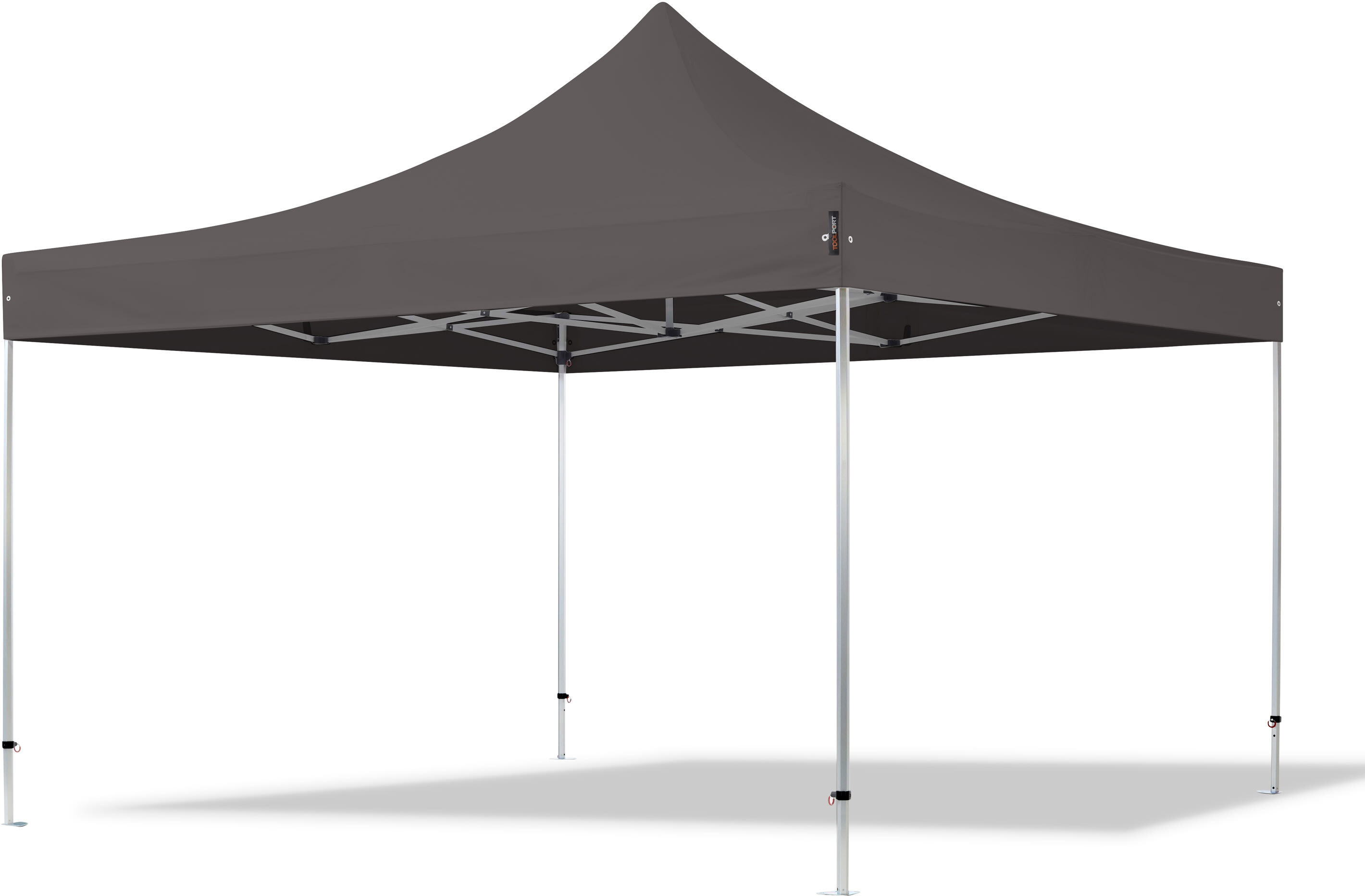 TOOLPORT 4x4m Aluminium Faltpavillon, ohne Seitenteile, dunkelgrau - (600179)