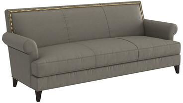 Juliana Leather Sofa - Sage Leather, Sage Walnut - Ballard Designs