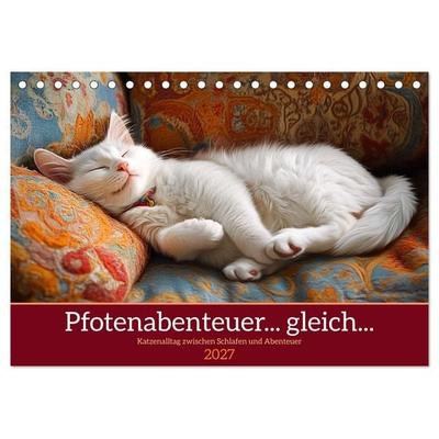 Pfotenabenteuer gleich (Tischkalender 2027 DIN A5 quer), CALVENDO Monatskalender