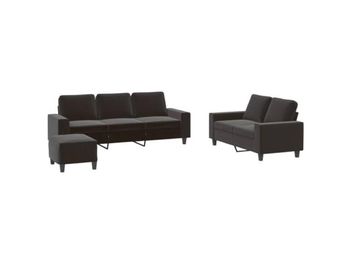 Makastle 3er Set Sofa Couchgarnitur Schwarz Stoff