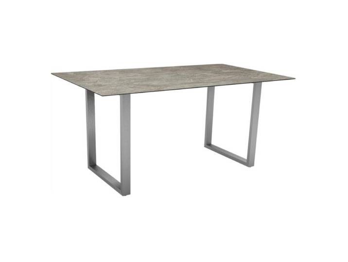 Stern Kufentisch Edelstahl/HPL Geradlinig &amp; pur, Industrial Tischbein mit Höhenausgleich