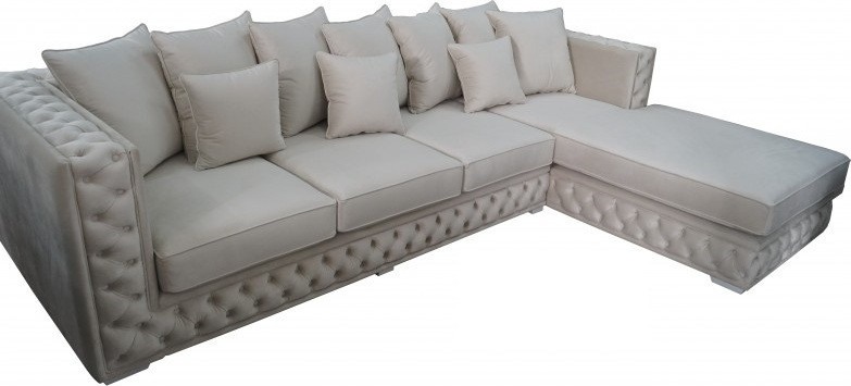 Chesterfield Design Hoekbank met Textiel Bekleding voor de Woonkamer