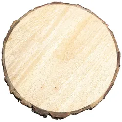 Wiedemann Kerzen Teller Holz natur mit Rinde D 21 cm