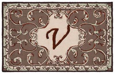 SAFAVIEH Hand-hooked Monogram J Mocha Rug
