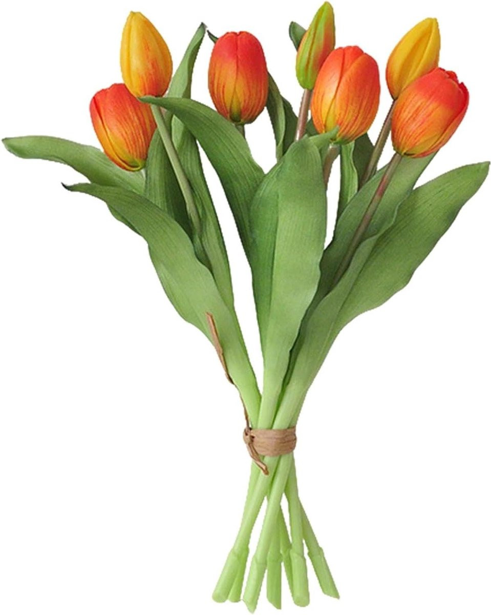 Kunsttulpen Boeket met 7 stuks - Realistisch Ontwerp - Oranje