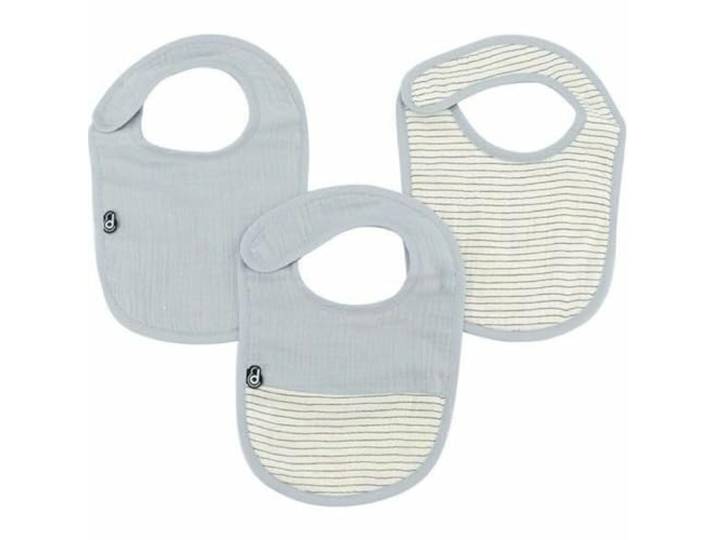 DOMIVA - SET X3 MOUSSELINE slabbetjes 6-12 MAANDEN VINTAGE BLAUW VAN KATOENGAS