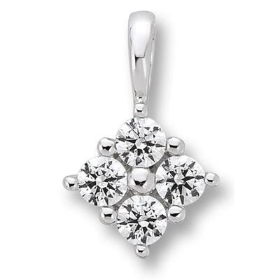 Kettenanhänger ONE ELEMENT "Zirkonia Anhänger aus 333 Weißgold", silber, Schmuckanhänger, Damen, mit Zirkonia, Gold Weißgold 333, Gold, Weißgold 333, Kettenanhänger, Feine Gestaltung – ein Sinnbild mit ruhiger Eleganz
