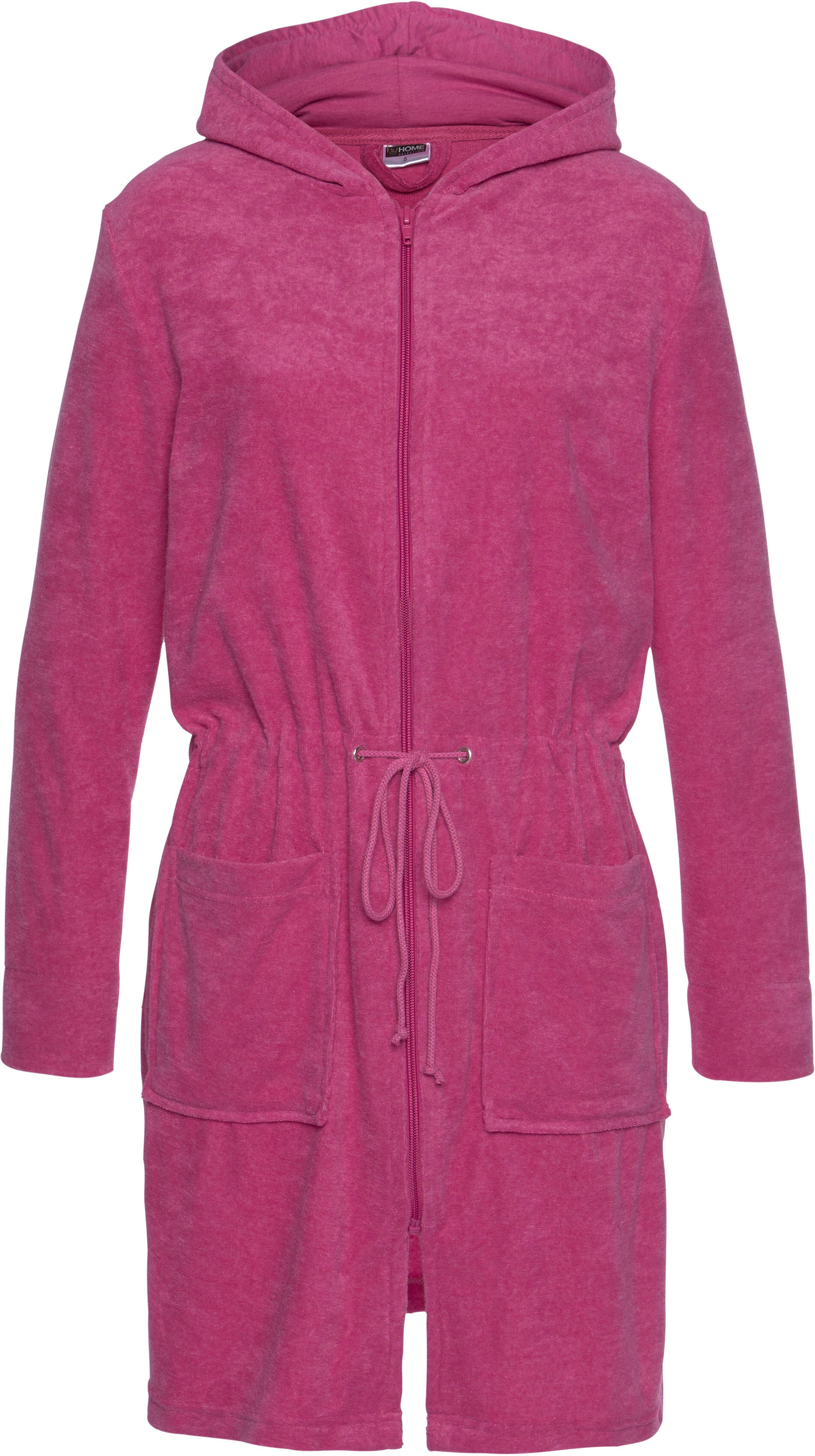 Damenbademantel GOODPRODUCT "Nela, ideal für Sauna & Spa, Hotelbademantel, Morgenmantel" Gr. XS, pink, L:90cm, Leichtfrottee, Hausmäntel, Damenbademantel, einfarbig, kurz, mit Kordelzug & Taschen, XS-3XL pink XS L: 90cm, N-Gr