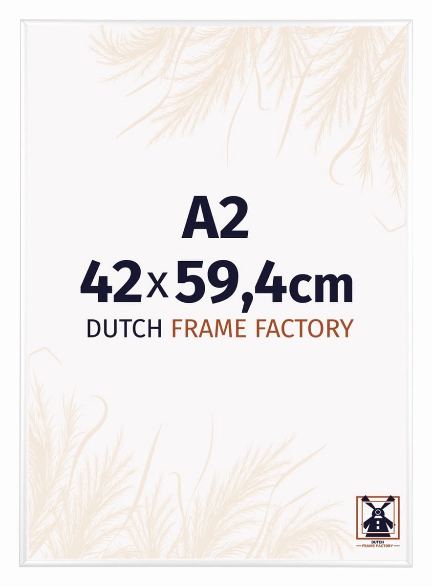 Fotolijst A2 Kampen - Aluminium - Wit Hoogglans - 42 x 59,4 cm
