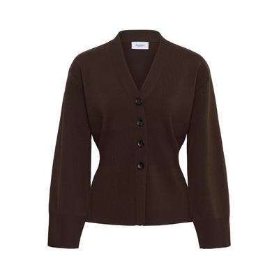 Strickjacke SAINT TROPEZ "Saint Tropez Strickjacke UzdinaSZ", Damen, Gr. M, braun (chocolate braun), Strickjacken Strickjacke