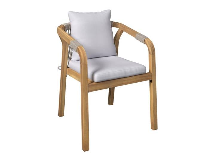 Ambia Garden Gartenstuhl, Akaziefarben, Beige, Holz, Kunststoff, Textil, Akazie, massiv, Füllung: Kaltschaum, eckig, 59x74x61 cm, Gartenmöbel, Gartenstühle, Gartensessel