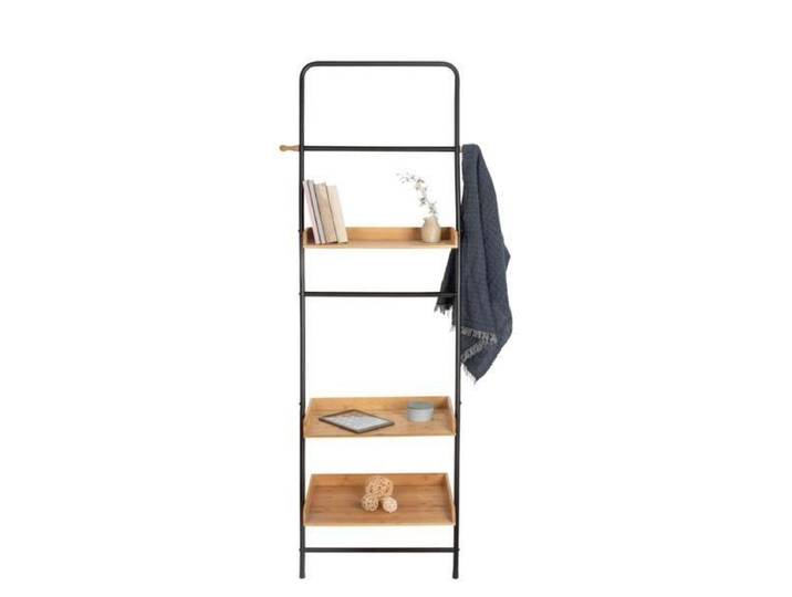 Etagère à poser - WENKO - Loft - 3 plateaux - Métal - Bois - Noir et marron - 56x180x40 cm
