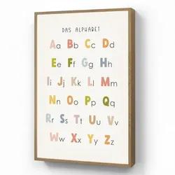 NACHTTISCHLAMPE MIT AKKU Pädagogisch - Alphabet lernen - Farbenfroh - Weiß - Buchstaben 60x90 cm