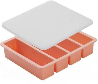 Quick Pick Pro Ultimate Giant Silicone Ice Tray Jumbo Grid Large Ice Molds For Whiskey & Cocktails pink With Lid