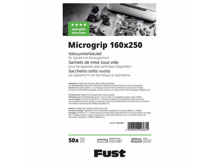 Fust Microgrip 16 X 25 CM Vakuumierbeutel à 50 Stk. – Vakuumiergerät Zubehör