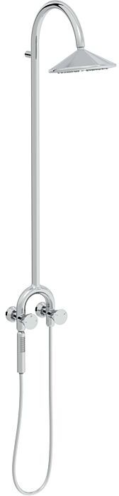 VitrA Liquid Duschsystem A47219 AP, mit Thermostatarmatur und Handbrause, chrom