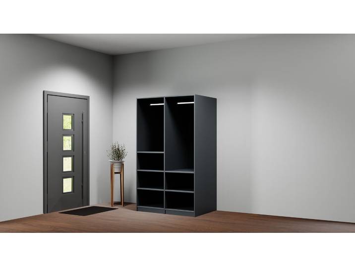 Tiefer Kleiderschrank nach Maß Premium Dekore Schwarz