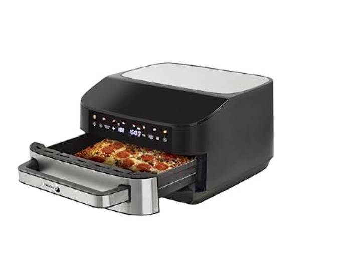 Fagor Naturfry SmartCrust-Luftfritteuse mit doppeltem Widerstand, Leistung 2200 W, 7 l Fassungsvermögen, LED-Touchscreen, 10 voreingestellte Menüs, Temperaturkontrolle 40-230 °C
