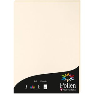 Clairefontaine Briefpapier Pollen, elfenbein, A4, Marmorpapier, 120 g/m², 50 Blatt