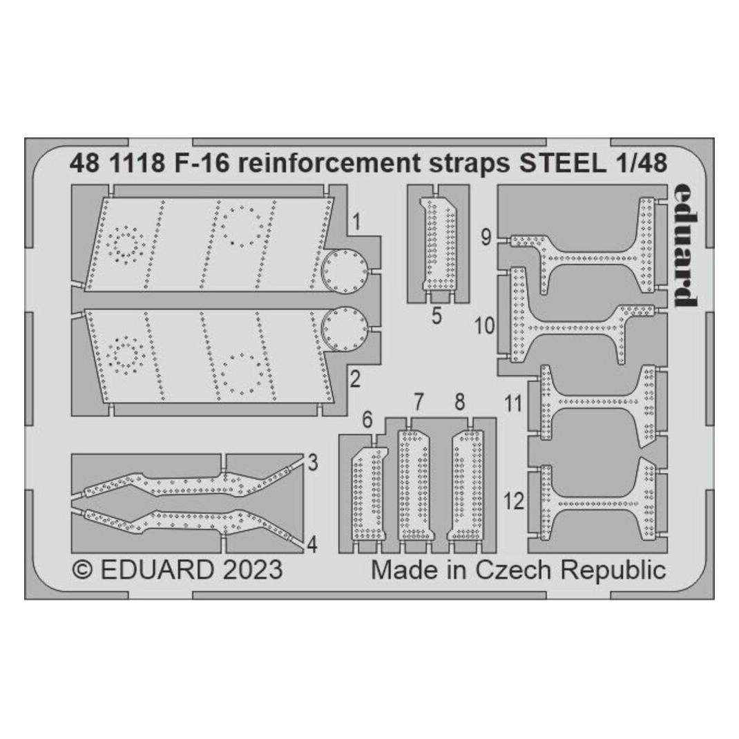 Eduard F-16 reinforcement straps STEEL 1/48 KINETIC (481118)