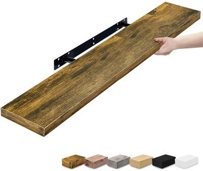 "Sorbus 35-Inch Wall Shelf with Hidden Mounting Hardware for Home Storage - 1 Piece - 9""L x 35""W x 1.5""H"