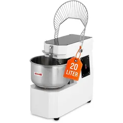 GastroHero Teigknetmaschine ECO 20L – 230V Spiralteigmaschine mit festem Kopf aus Edelstahl