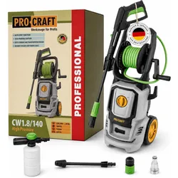 Procraft, Hochdruckreiniger, CW1.8/140 Hochdruckreiniger 1800 Watt 140 bar 7 l/min + Zubehör (Netzbetrieb)