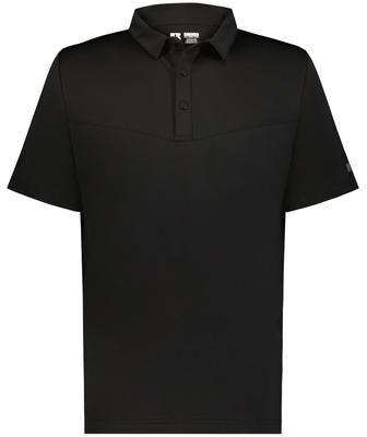 Russell Athletic R10GKM SIDELINE GRID POLO Shirt in Black size Small   Polyester