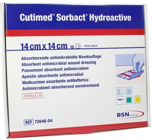 Cutimed Sorbact Hydroactive Kompressen 14x14 cm