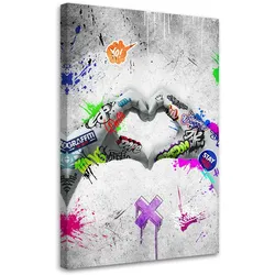 LEINWANDBILD Street Art Herz 40x60cm