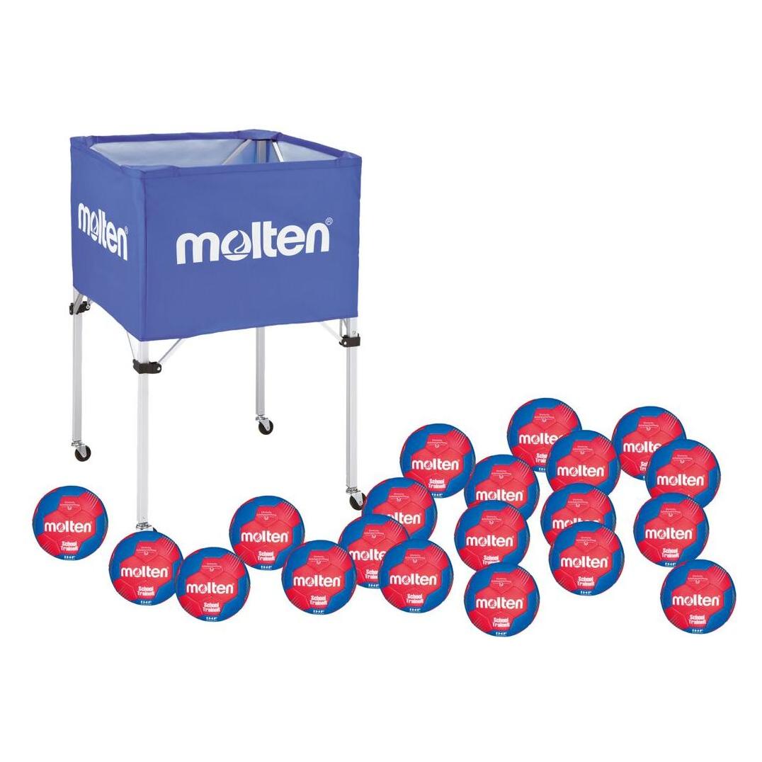 Molten 20er Schul-Set Handball Trainer, Gr. 2, mit Ballwagen blau (20xH99210+1xD1309)