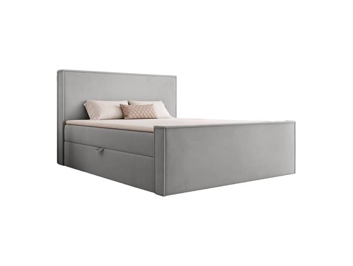 Lit boxspring en velours 180x200 cm, Gris