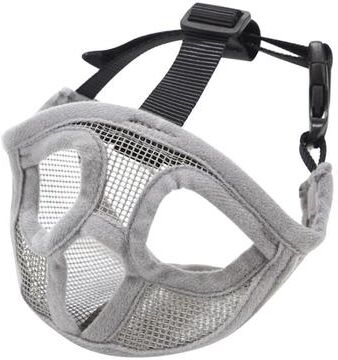 United Bulldog Breathable Mesh Pet Muzzle Adjustable Full Net Mouth Cover Mask For Small Dogs gray xs