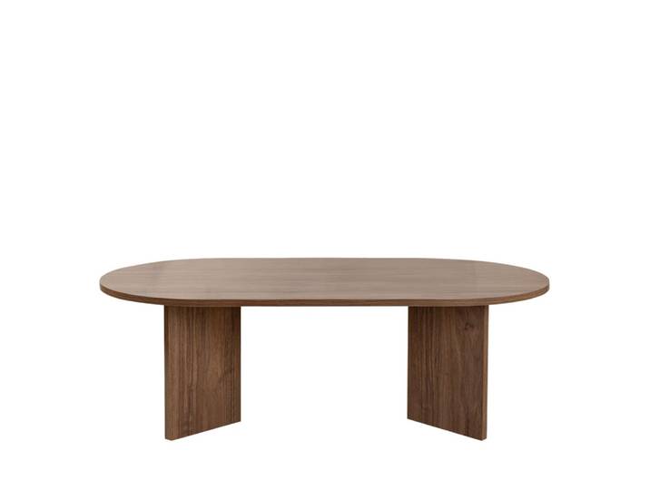 Table basse ovale en bois 119x60cm - bois foncé