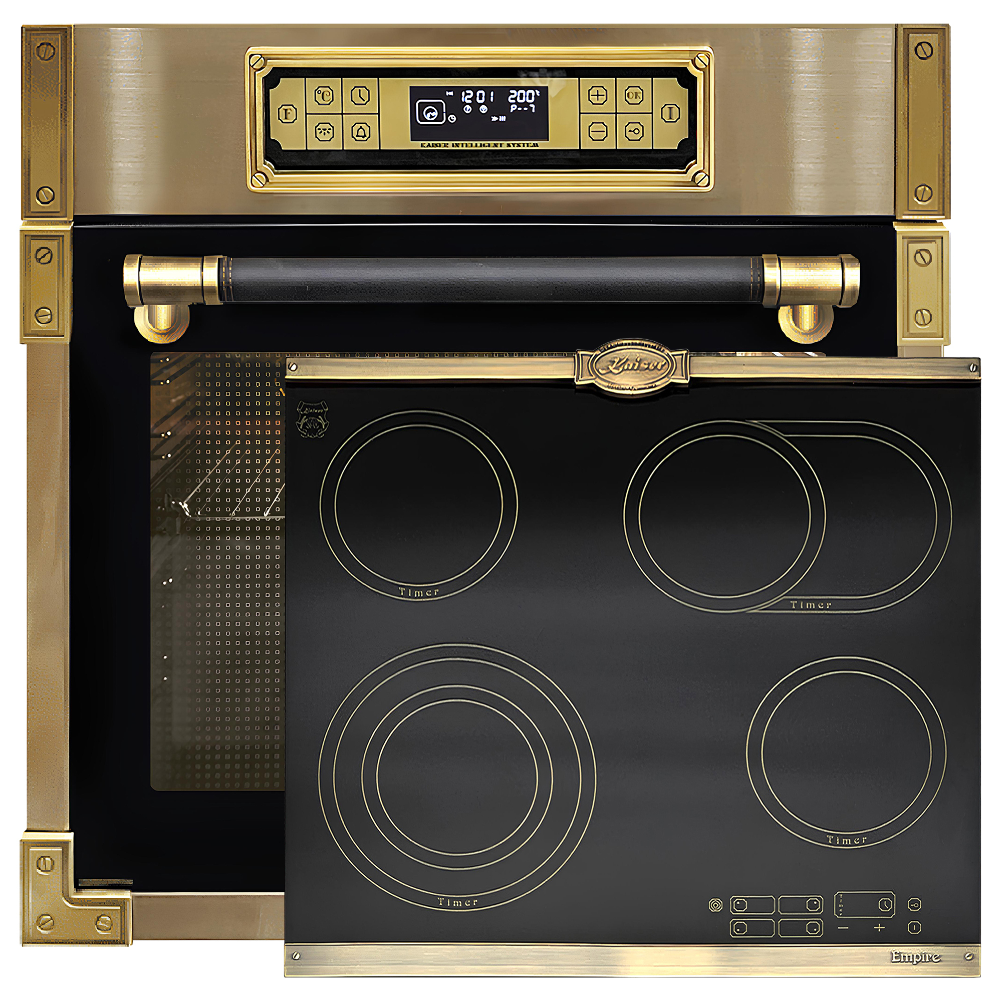 Kaiser Herd Set EH 6726 AD Retro Einbau Backofen 80L +KCT 6185 Em Exklusives Autarkers High Light Glaskeramik Kochfeld 60cm