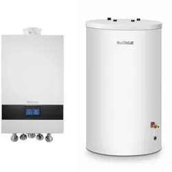 Buderus Gas-Brennwert Logaplus-Paket W22 GB172i.2 20 kW H-Gas Speicher S120 Bedieneinheit BC400