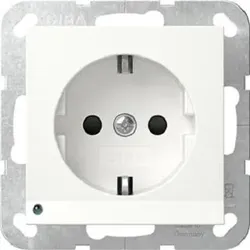 Gira Schuko-Steckdose mit LED Orient. System 55 reinweiss glänzend 417003