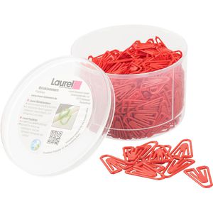 Laurel Büroklammern 0113-20, Plastiklips, 25mm, rot, aus Kunststoff, 500 Stück