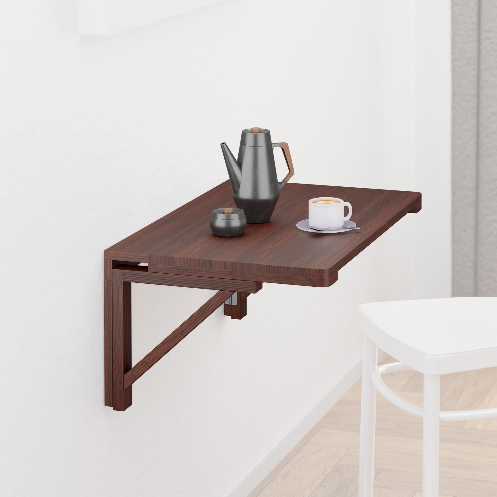Dripio Wandklaptafel Bruin Hout Breedte: 60 cm, Diepte: 40 cm