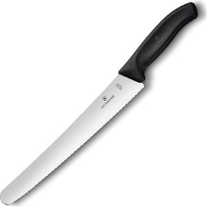 Victorinox Brotmesser Swiss Classic 6.8633.26B, 26 cm Edelstahlklinge mit Wellenschliff und Kunststoffgriff