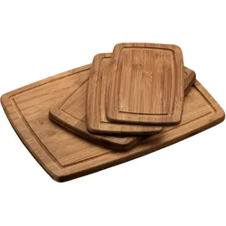 KESPER Schneidbrett-4erSet,dunkeler Bambus, FSC