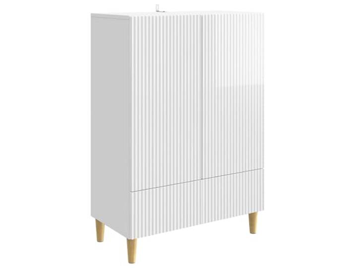 GFMGUEMV Sideboard Hochglanz Weiß 66 x 34,5 x 95 cm Holzwerkstoff Moderner Look, pflegeleichte Oberfläche, flexible Stauraumlösung, vielseitig einsetzbar, robuste Verarbeitung